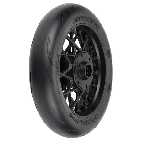 Pro-Line 1/4 Supermoto S3 Motorcycle Front Tire MTD Black (1): PROMOTO-MX   (PRO1022210)