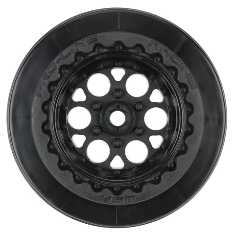Pro-Line 1/10 Showtime+ Wide Rear 2.2"/3.0" 12mm Drag Wheels (2) Black   (PRO279403)