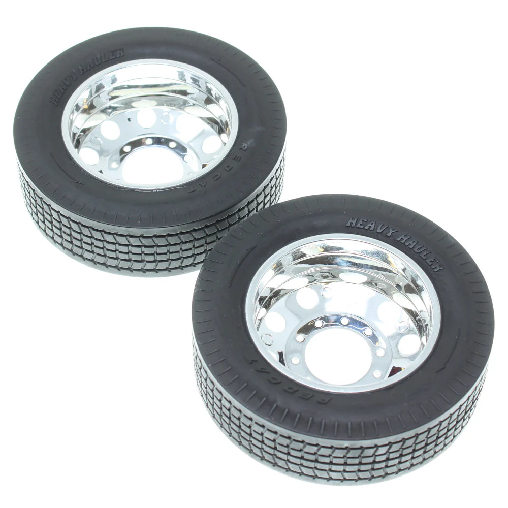 Redcat Racing Custom Hauler Rear Pre-Mounted Tires (Chrome) (2)   (RER25700)