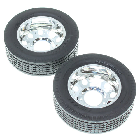 Redcat Racing Custom Hauler Rear Pre-Mounted Tires (Chrome) (2)   (RER25700)