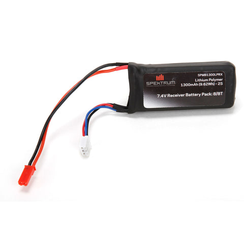 Spekrum 7.4V 1300mAh 2S 5C LiPo Receiver Battery: JST   (SPMB1300LPRX)