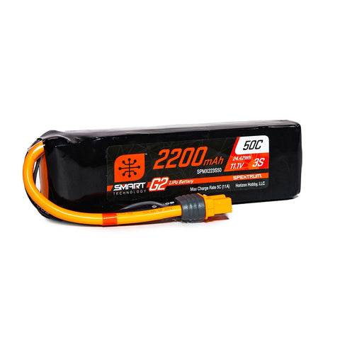 Spektrum 11.1V 2200mAh 3S 50C Smart G2 LiPo Battery: IC3   (SPMX223S50)