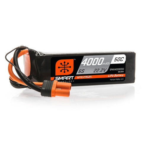 Spektrum 4000mAh 6S 22.2V 50C Smart LiPo Battery; IC5 (SPMX40006S50)