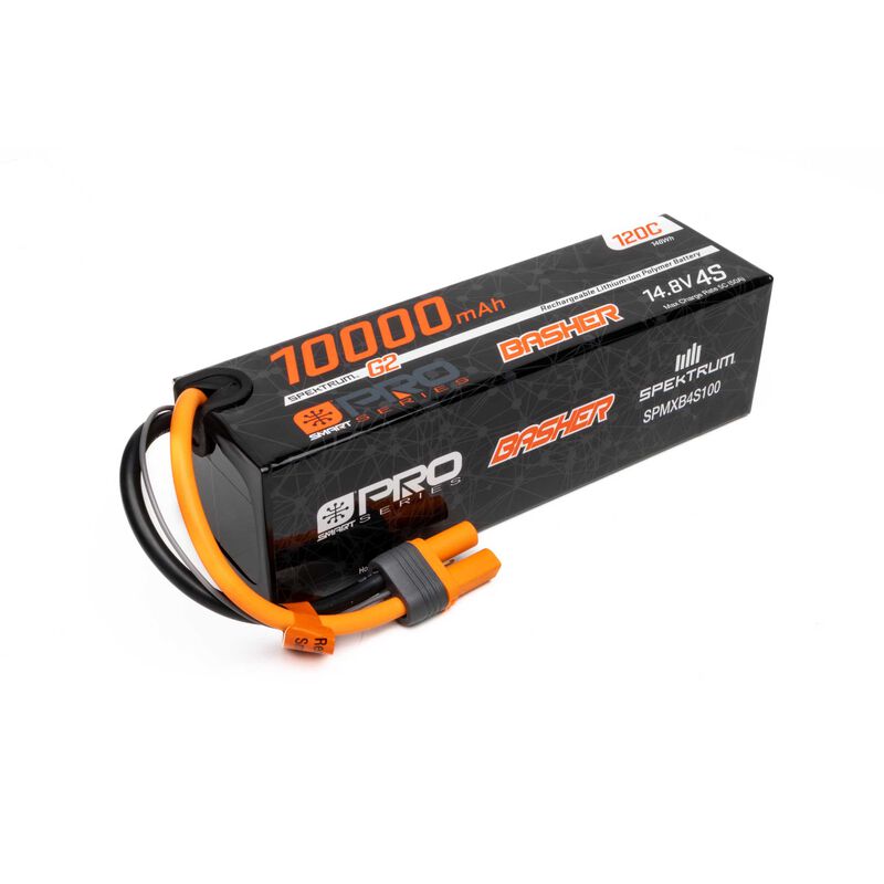 Spekrum 14.8V 10000mAh 4S 120C Smart G2 Pro Basher LiPo: IC5   (SPMXB4S100)