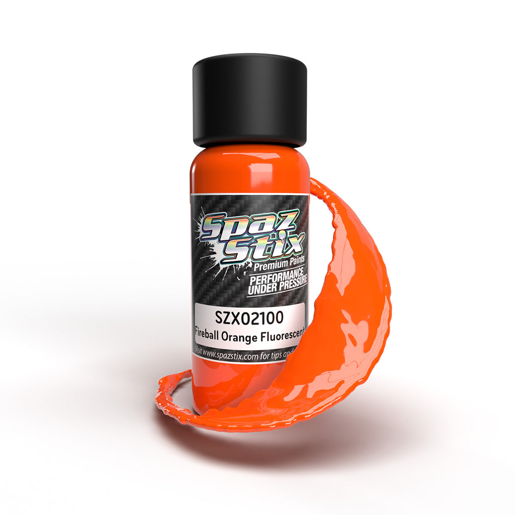 Spaz Stix Fireball Orange Fluorescent Airbrush Ready Paint, 2oz (SZX02100)