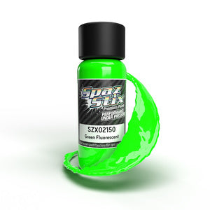 Spaz Stix Green Fluorescent Airbrush Ready Paint, 2oz Bottle (SZX02150)