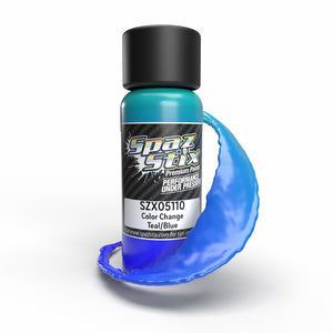 Spaz Stik Color Change Airbrush Paint, Teal/Blue, 2oz Bottle  (SZX05110)