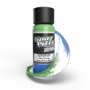 Spaz Color Change Airbrush Paint, Green/Silver/Blue, 2oz Bottle   (SZX05120)