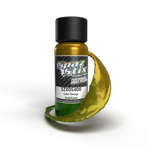 Spaz Stix Color Change Airbrush Ready Paint, Gold/Green, 2oz Bottle (SZX05400)