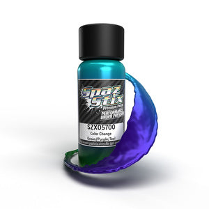 Spaz Stix Color Change Airbrush Ready Paint, Green/Purple/Teal, 2oz Bottle (SZX05700)