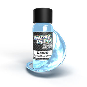 Spaz Stix Sky Blue Mirror Chrome Airbrush Ready Paint, 2oz Bottle (SZX10020)