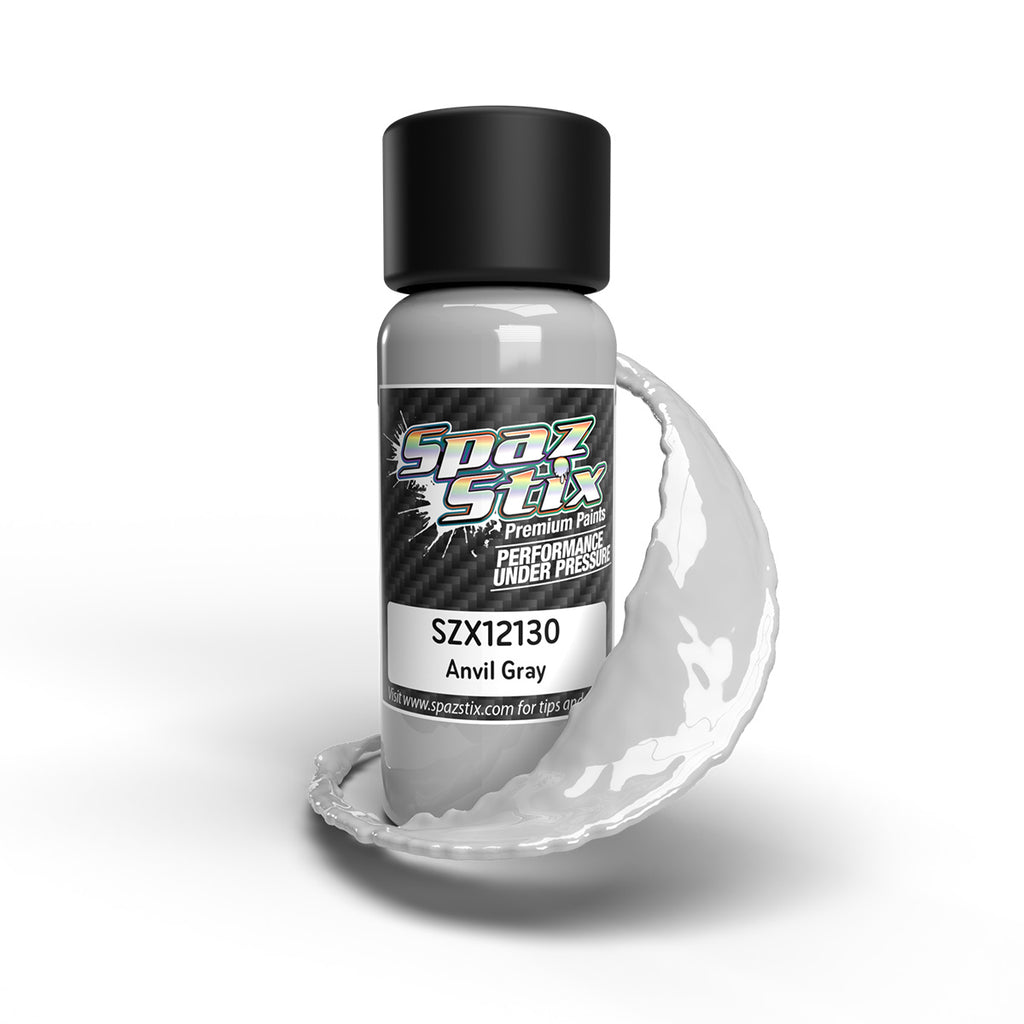 Spaz Stix Anvil Gray Airbrush Ready Paint, 2oz Bottle (SZX12130)