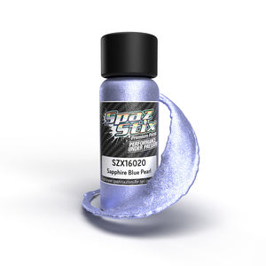 Spaz Stix Sapphire Blue Pearl Airbrush Ready Paint, 2oz Bottle (SZX16020)