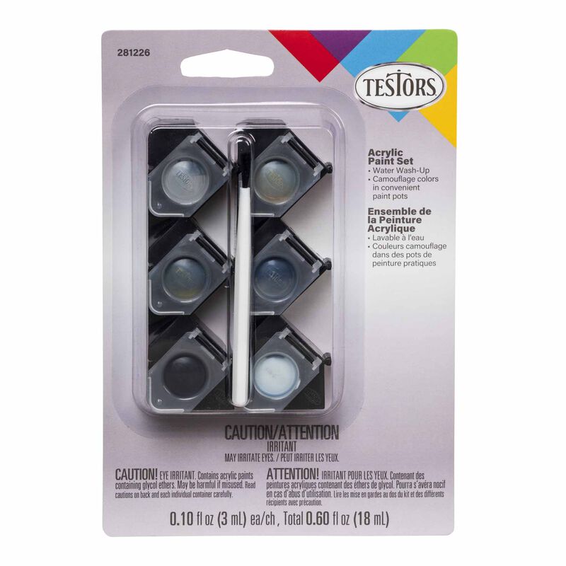 Testors Corp. Acrylic Paint Pod 6 Piece Set Camouflage TES281226 Plastics Paint Acrylic   (TES281226)