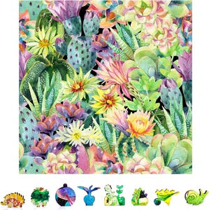 ZenChalet Floral Cactus Wooden Jigsaw Puzzle, 1000 pcs   (ZCPFC1000)