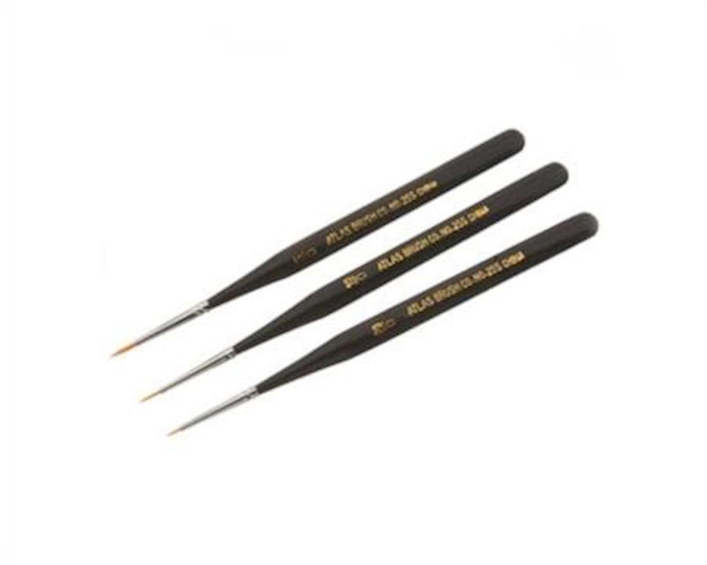 Atlas Brush Golden Taklon Ultra Detail 3pc Set  (ABS255-3PS)