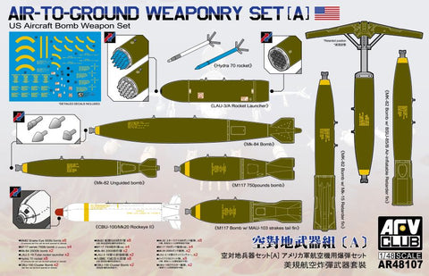 AFV Club 1/48 US Aircraft Air-to-Ground Bomb Weaponry Set  (AFV48107)