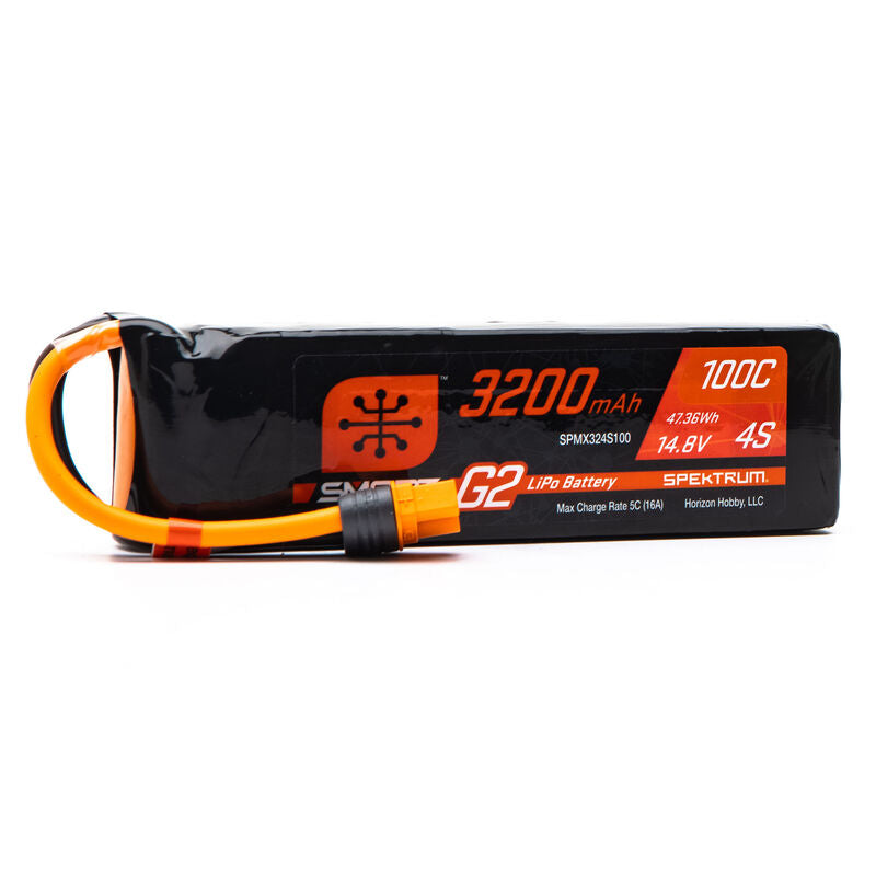 Spektrum 14.8V 3200mAh 4S 100C Smart G2 LiPo Battery: IC3   (SPMX324S100)