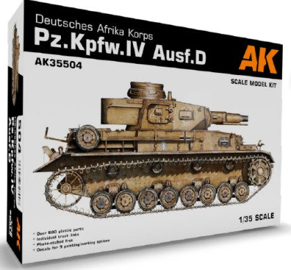 AK Interactive  1/35 PzKpfw IV Ausf D DAK Tank (Plastic Kit) (D)   (AKI35504)