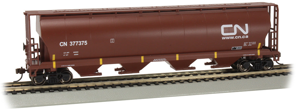 Bachmann CN #377375 (OXIDE RED)- 4 BAY CYLINDRICAL GRAIN HOPPER   (BAC19103)