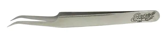 EXCEL SLANT POINT TWEEZERS SILVER   (EXL30417)