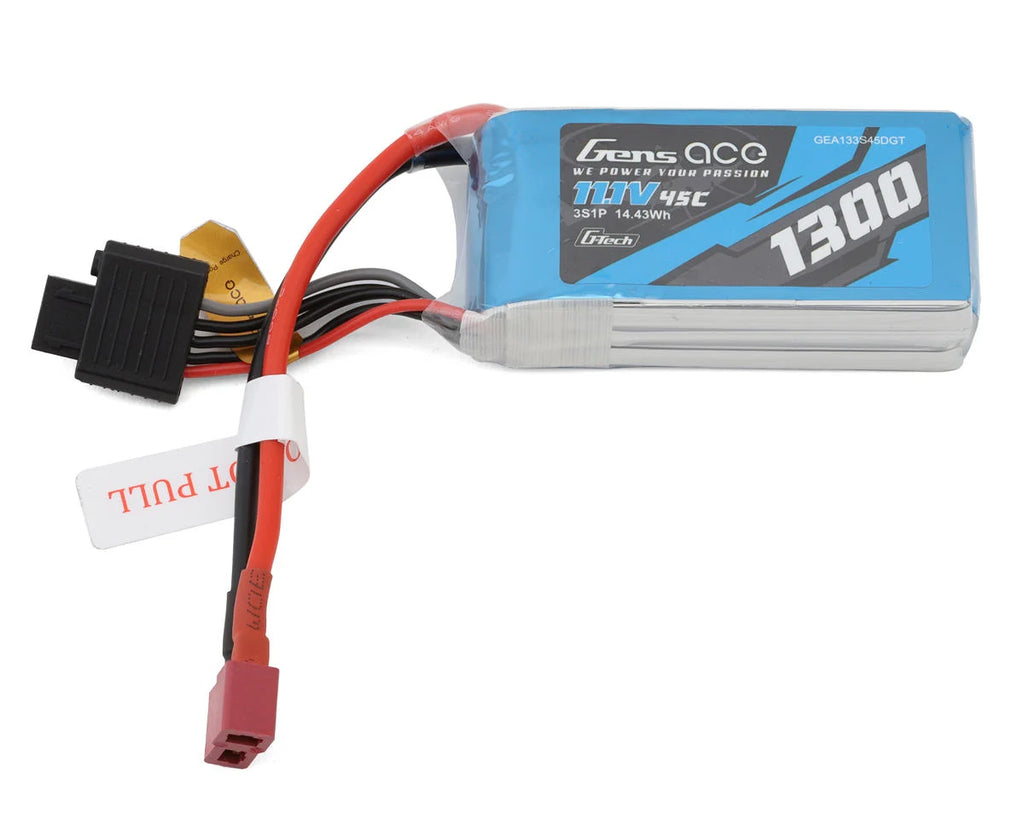 Gens Ace G-Tech Smart 3S LiPo Battery 45C (11.1V/1300mAh) w/Deans Connector  (GEA133S45DGT)