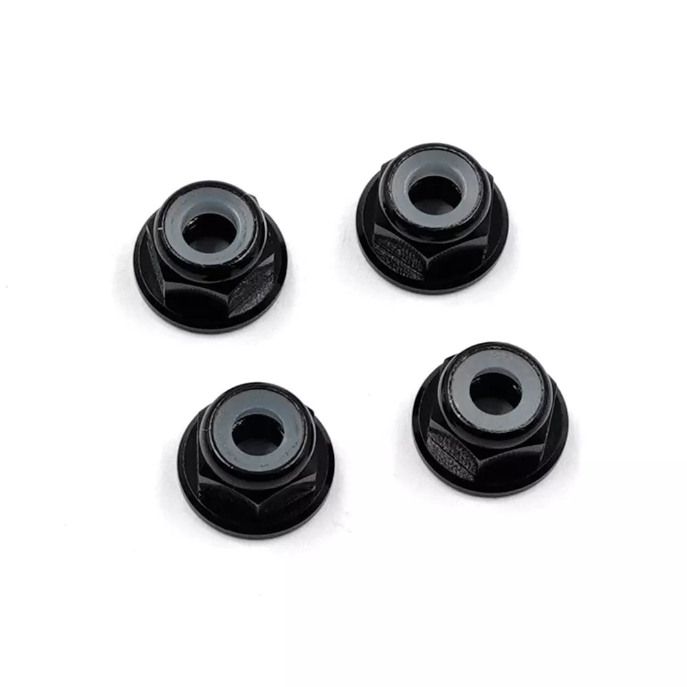 Hamilton Hobbies 4mm Alum Flanged Lock Nut Black  (HAM127964)