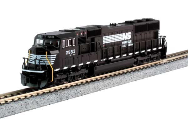 Kato EMD SD70M w/Standard Flat Radiators  -- Norfolk Southern #2581 (black, white)   (KAT1767613)