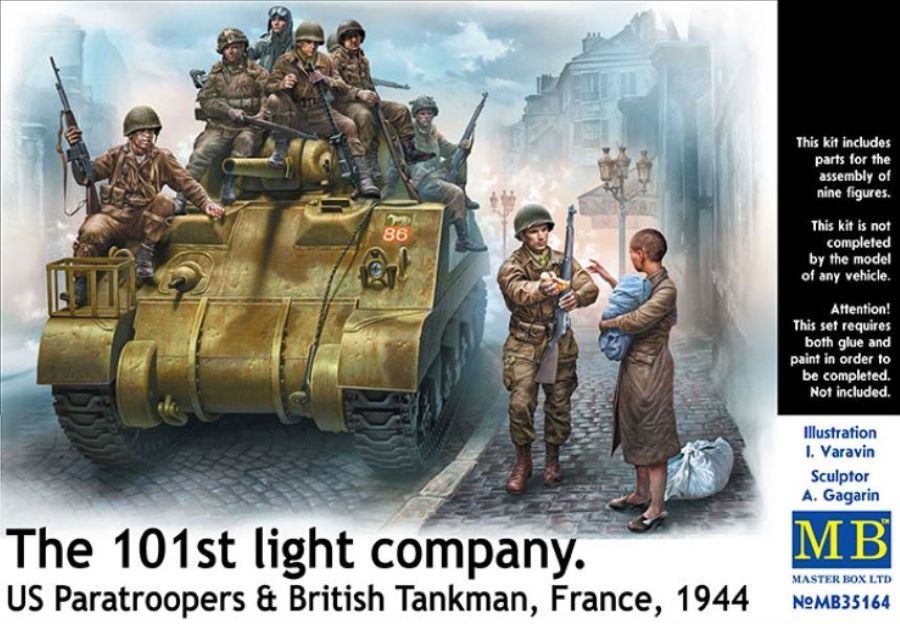 Masterbox 1/35 101th Light Company Paratroopers & British Tankmen France 1944  (MTB35164)