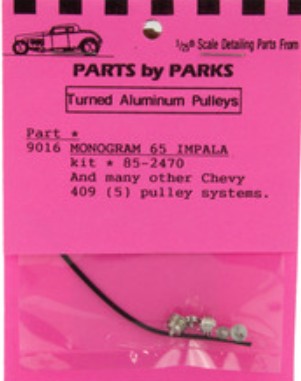 Parts by Parks 1/24-1/25 Pulley Set 1965 Chevy & Chevy 409 (Spun Aluminum) (5)   (PBP9016)