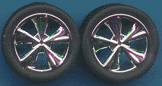Pegasus Chrome Tiburon's Rims w/Tires (4)   (PGH1258)