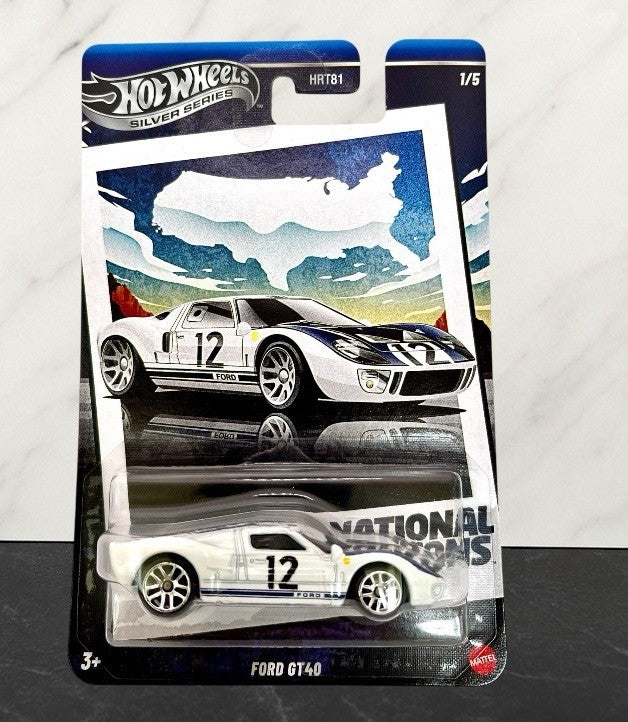 Hot Wheels National Icons 2025 Ford GT-40 Silver Series 1/5