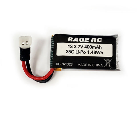 Rage RC 3.7V 400mAh 25C LiPo Battery;    (RGRA1328)