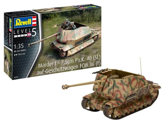 Revell 1/35 Marder I Geschutzwagen FCM 36(f) Tank w/7.5cm PaK 40 (SFGun (RVL3292)