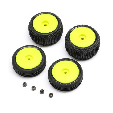 Losi Micro-B Pre-Mounted Tires (Yellow) (4)   (LOS-1762)
