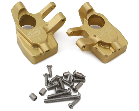 Reefs RC Axial SCX10 Pro Brass Portal Steering Knuckles (Gold) (2) (46g) (SEHREEFS175)
