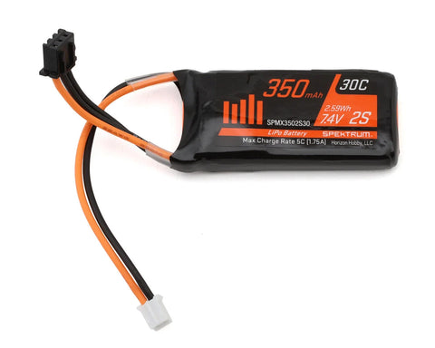 Spektrum RC SCX24 2S LiPo 30C Battery Pack (7.4V/350mAh) w/PH2.0 Connector   (SPMX3502S30)