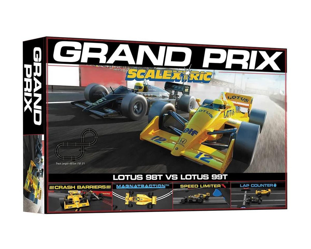 Scalextric 1980s Grand Prix Race Set w/Lotus 98T & Lotus 99T Cars   (SSRC1432T)