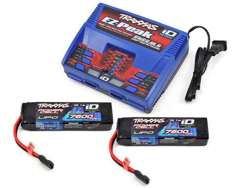 Traxxas EZ-Peak 2S "Completer Pack" Dual Multi-Chemistry Battery Charger w/Two Power Cell 2S Batteries (7600mAh)  (TRA2990)