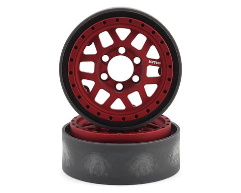 KMC XD229 Machete V2 1.9" Beadlock Crawler Wheels (Red) (2)