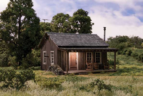 Woodland Scenic Rustic Cabin - Built-&-Ready(R) Landmark Structure(R) w/Exterior Light -- Assembled - 3-1/4 x 3 x 2-13/16" 8.3 x 7.6 x 7.1cm  (WOOBR5065)