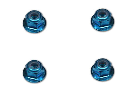 RedCat Racing Aluminum Nylon M4 Locknut, Blue (RCD02190B)
