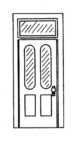 Doors with Transom,Frame, 2 Win (135-1017)