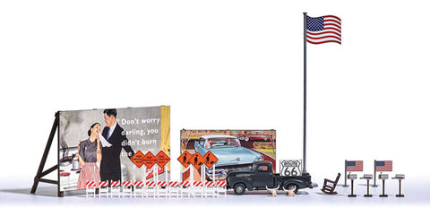 Construction Barricades, Mailboxes, Billboards, 1950 Chevy Pickup & More (189-9720)