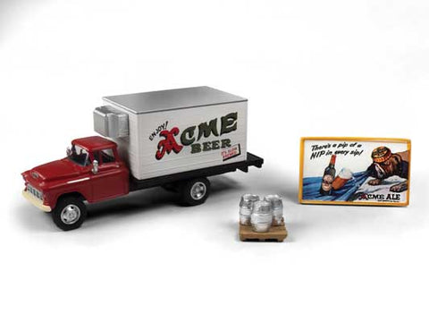 1955 Chevy Beer Truck with Kegs, Skid and Sign - Assembled  (221-40014)
