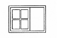 Window 8-Pane -- Sliding Outfit Car (300-26)