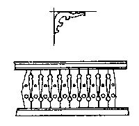 Ornamental Wood Porch Rail w/Brackets (300-3505)