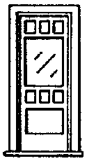 Door -- 30" Wide w/Window & Separate Frame  HO scale (300-5028)