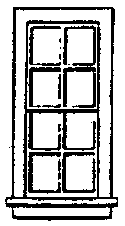 Window - Double hung 8-Pane - Scale 27 x 64" 68.6 x 163cm  (300-5029)