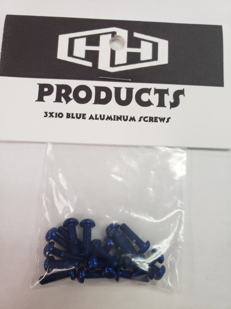 3X10 BLUE ALUMINUM 7075 BUTTON HEAD SCREWS (20) (HAM127993)